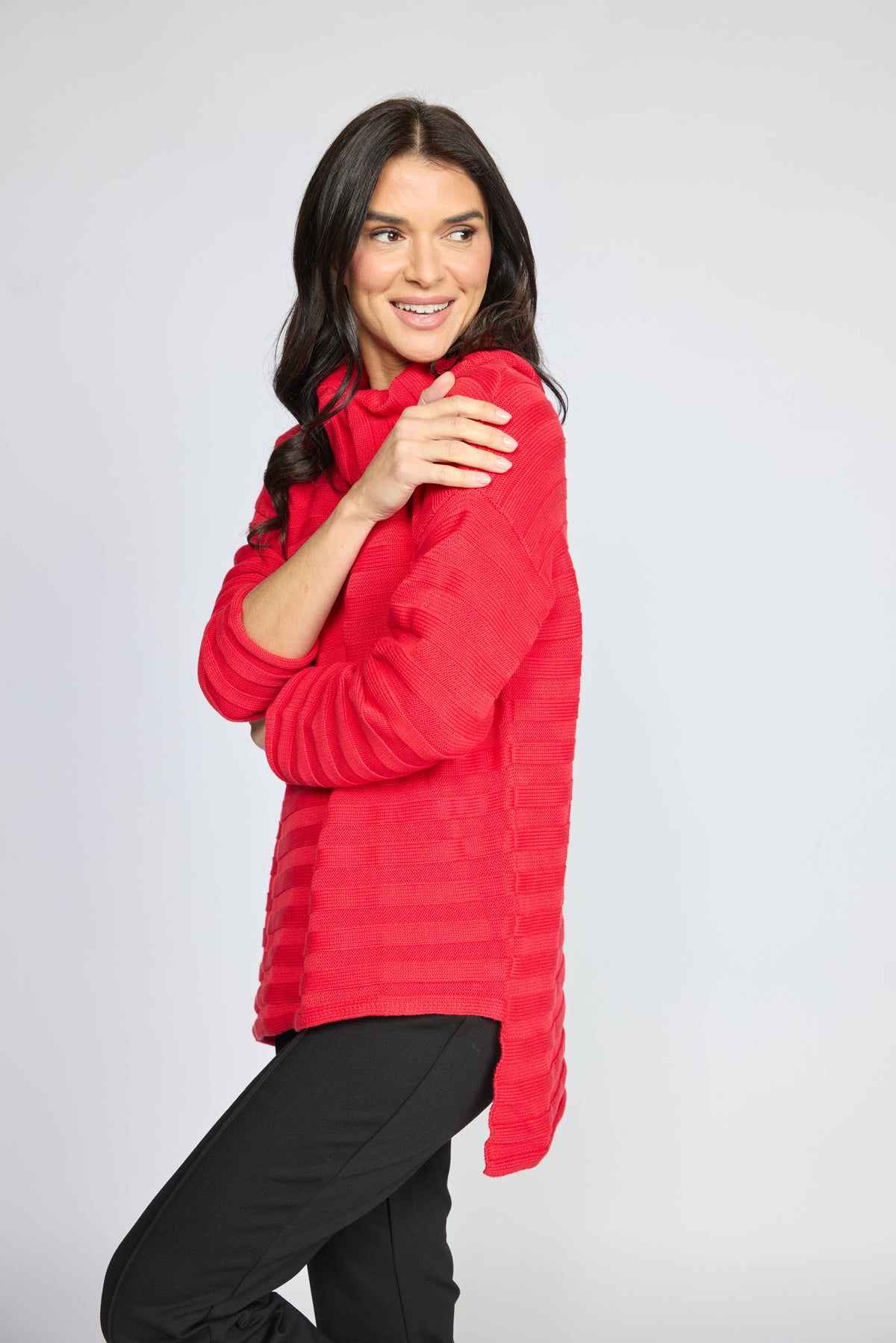 Olivia by Habitat sweater 920700, ribbed diagonal turtleneck