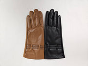 Mademoiselle gloves 9391, vegan leather double strap (2 colors)