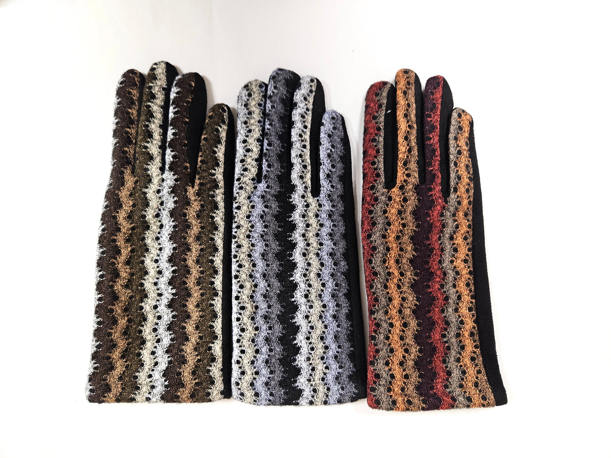 Mademoiselle gloves 9393, abstract geo (3 colors)