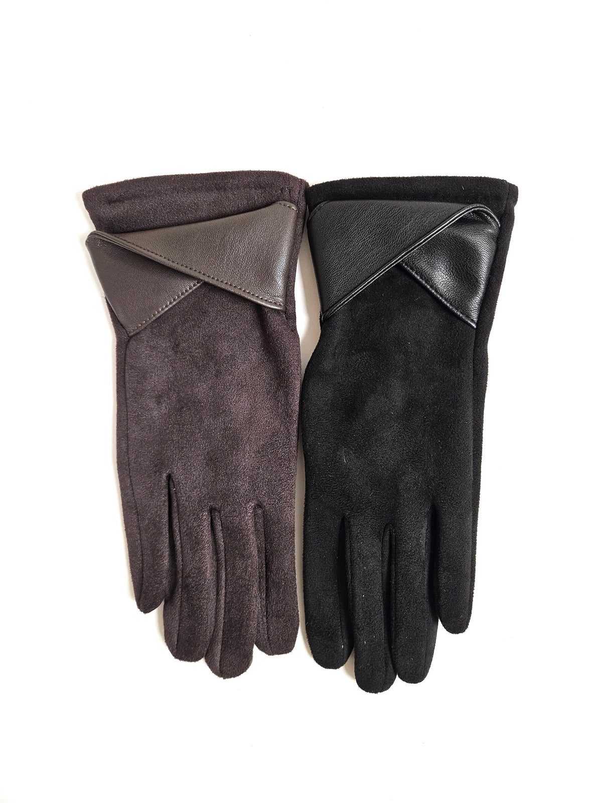 Mademoiselle gloves 9394, faux suede with cuff (2 colors)