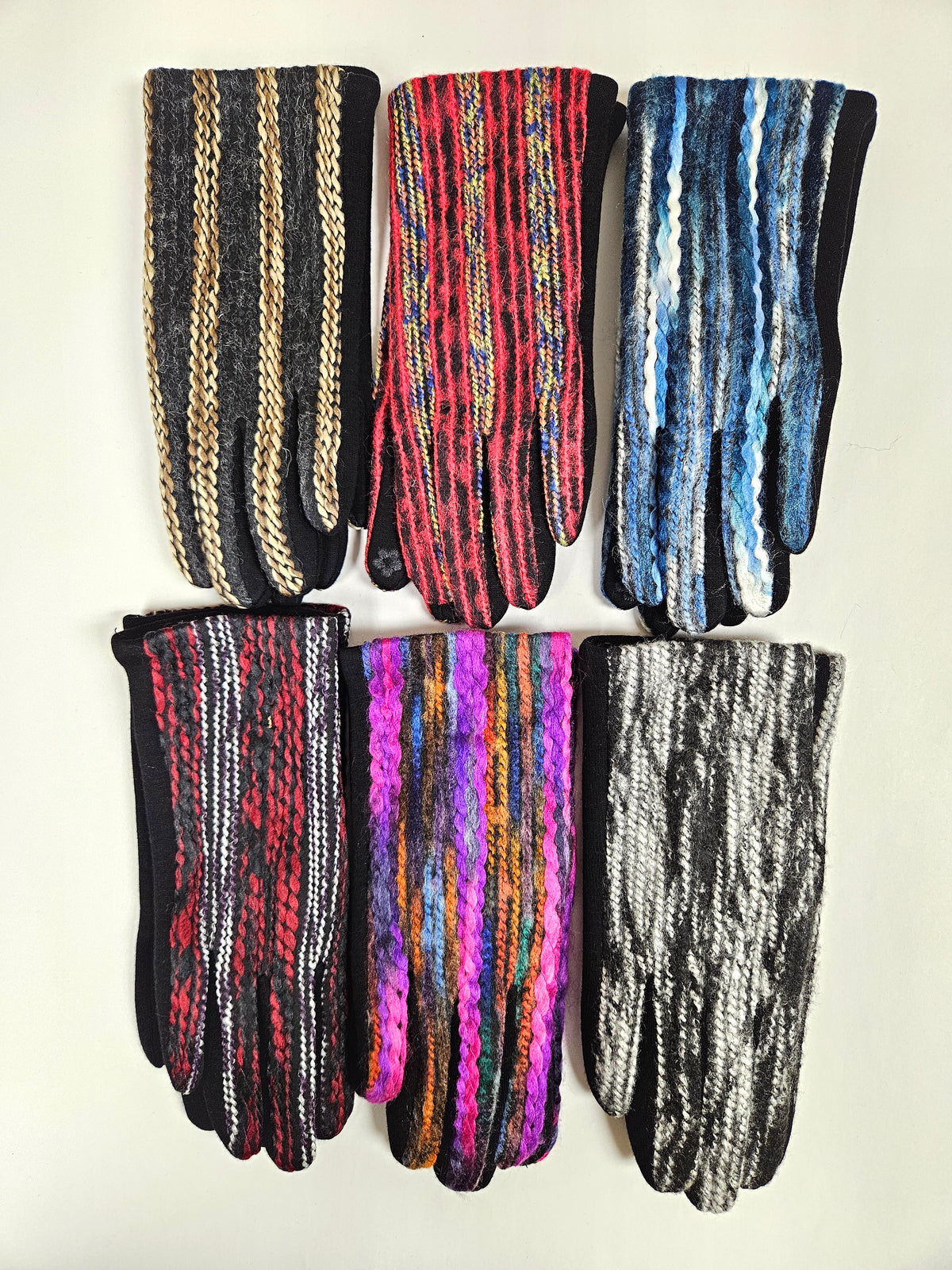 Mademoiselle gloves 9398, linear yarn (6 colors)