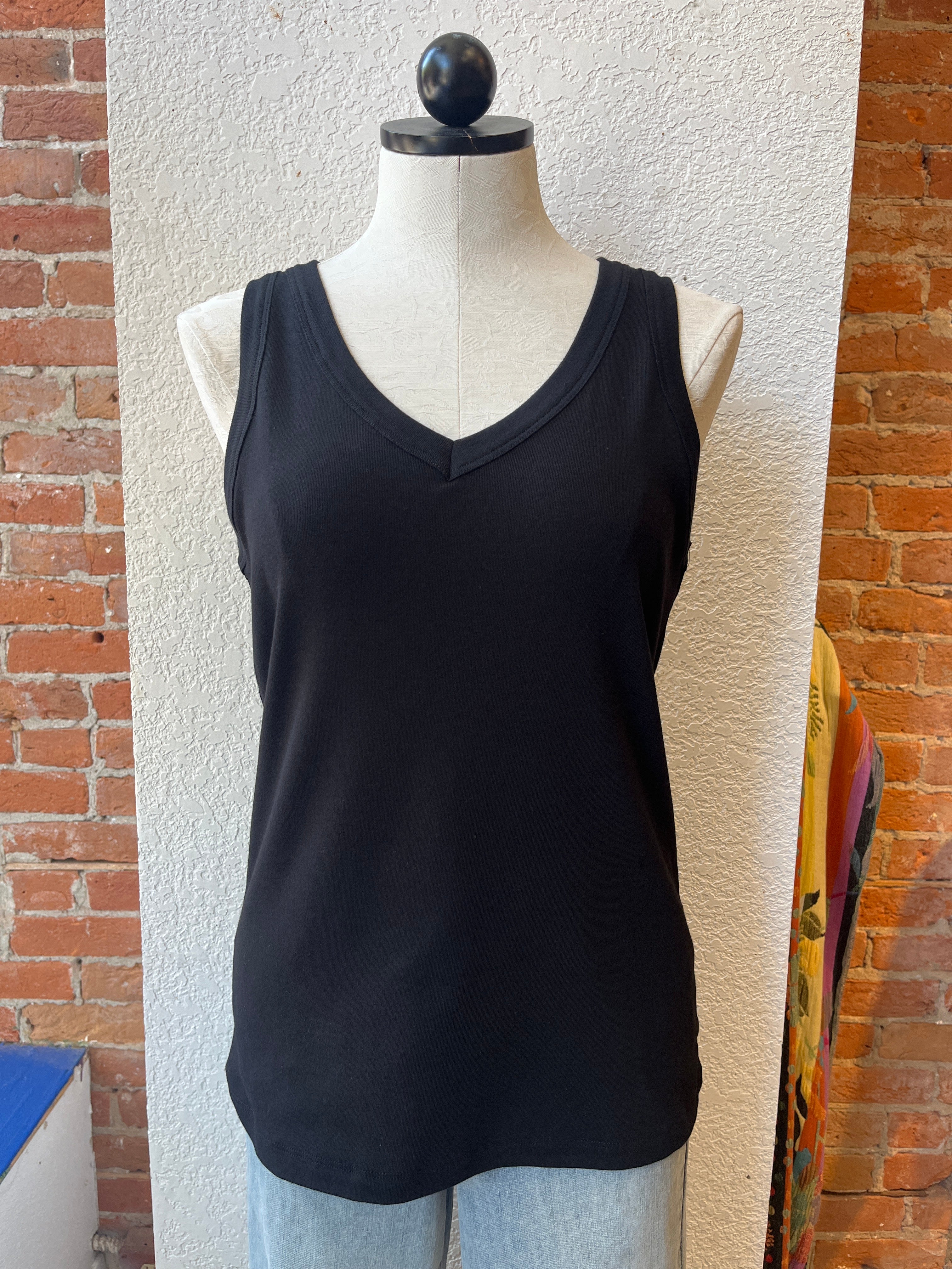 Necessitees tank, v-neck wide binding April