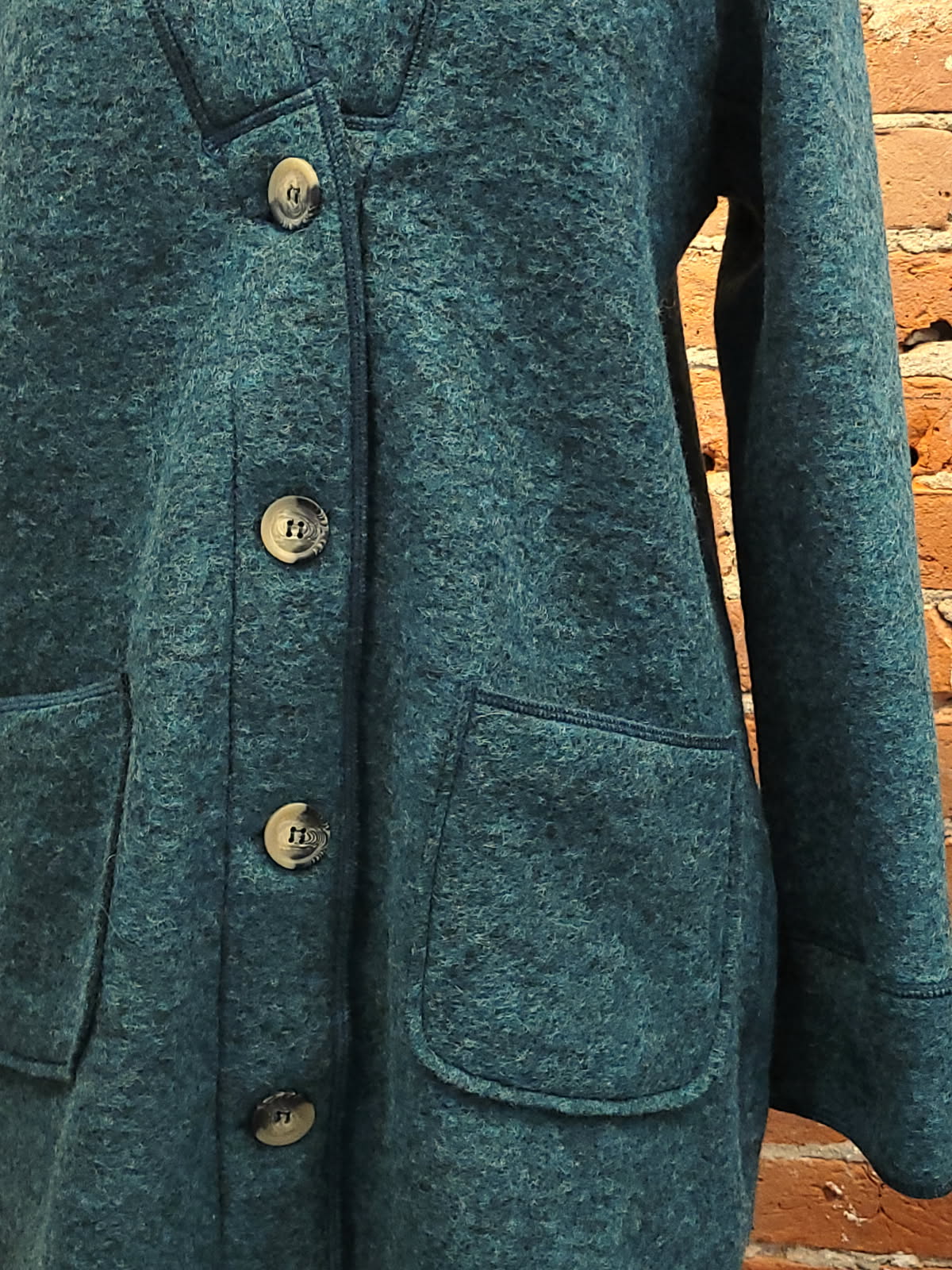 Cut Loose jacket, wool midi Deep Sea