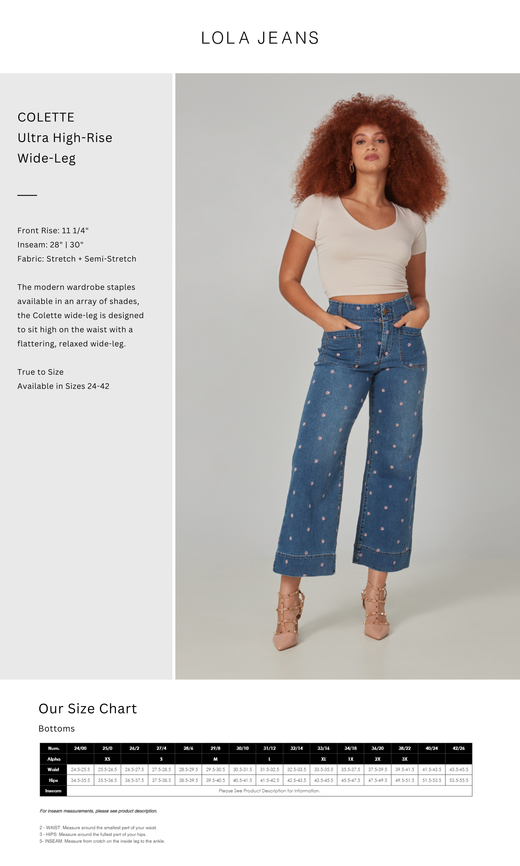 Lola Colette jean, high-rise wid-leg