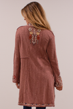 Caite Isla jacket/coat, open-front embroidered