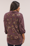 Caite Junia shirt, multicolor embroidered