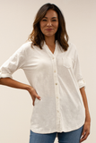 Caite Amara shirt, tonal embroidered
