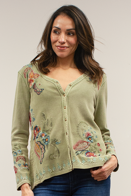 Caite Tove jacket/cardigan thermal multicolor embroidery