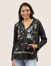 Caite Zara hoodie, multicolor embroidery