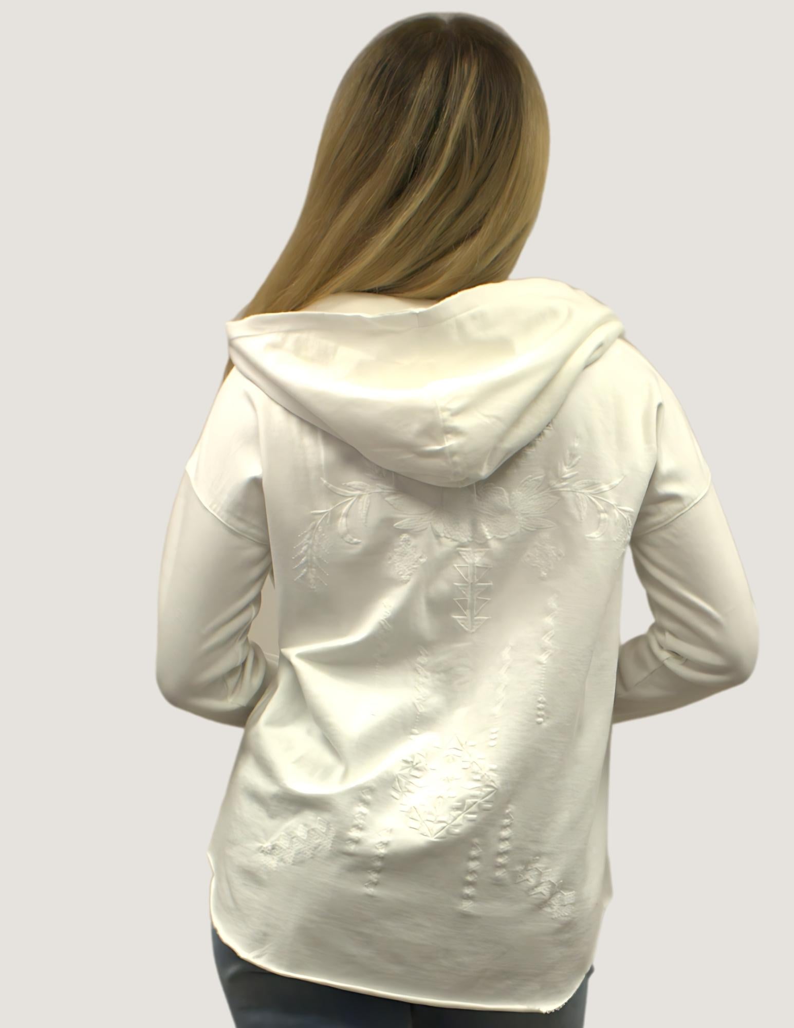 Caite Zurie hoodie, tonal embroidery