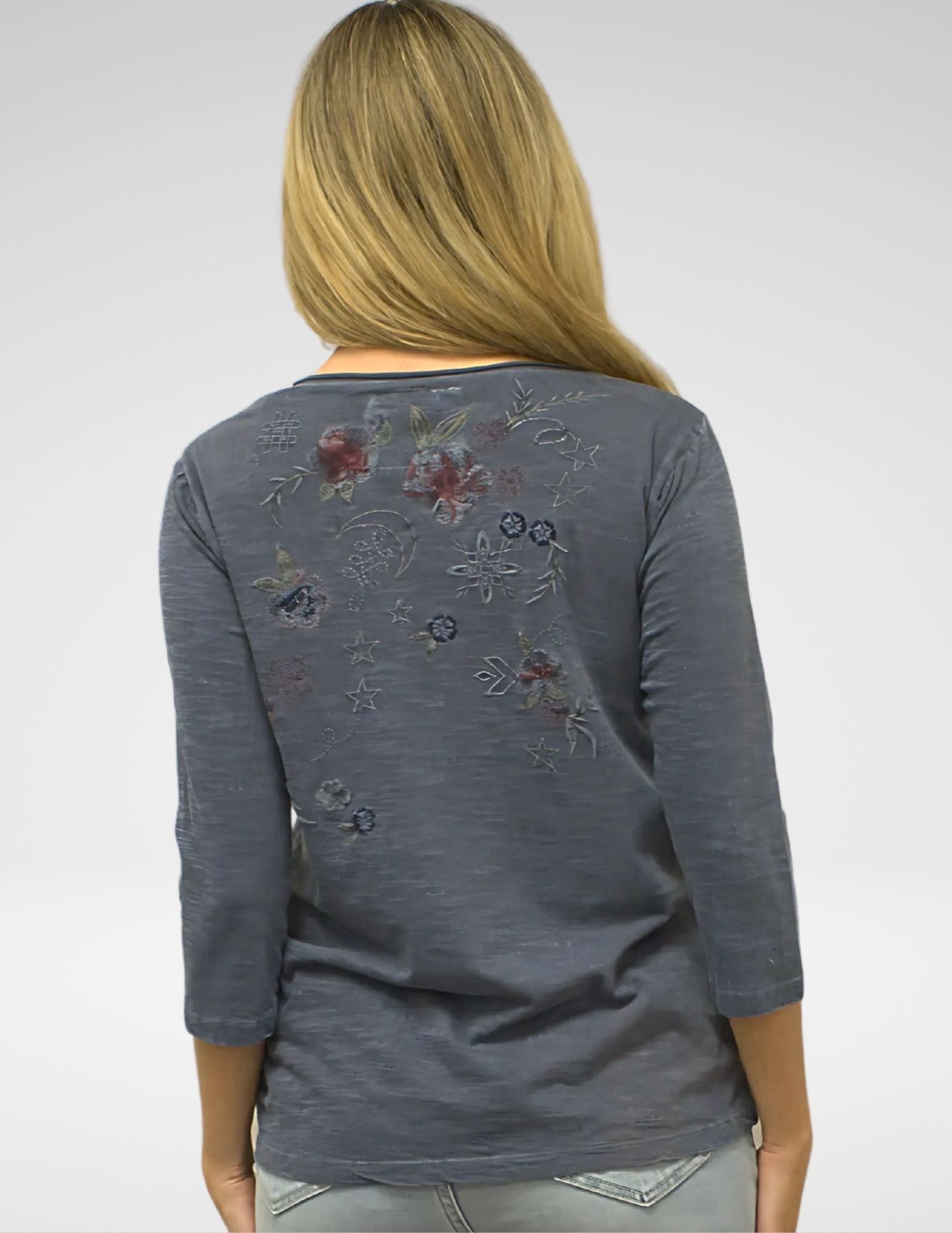 Caite Greta shirt, embroidered