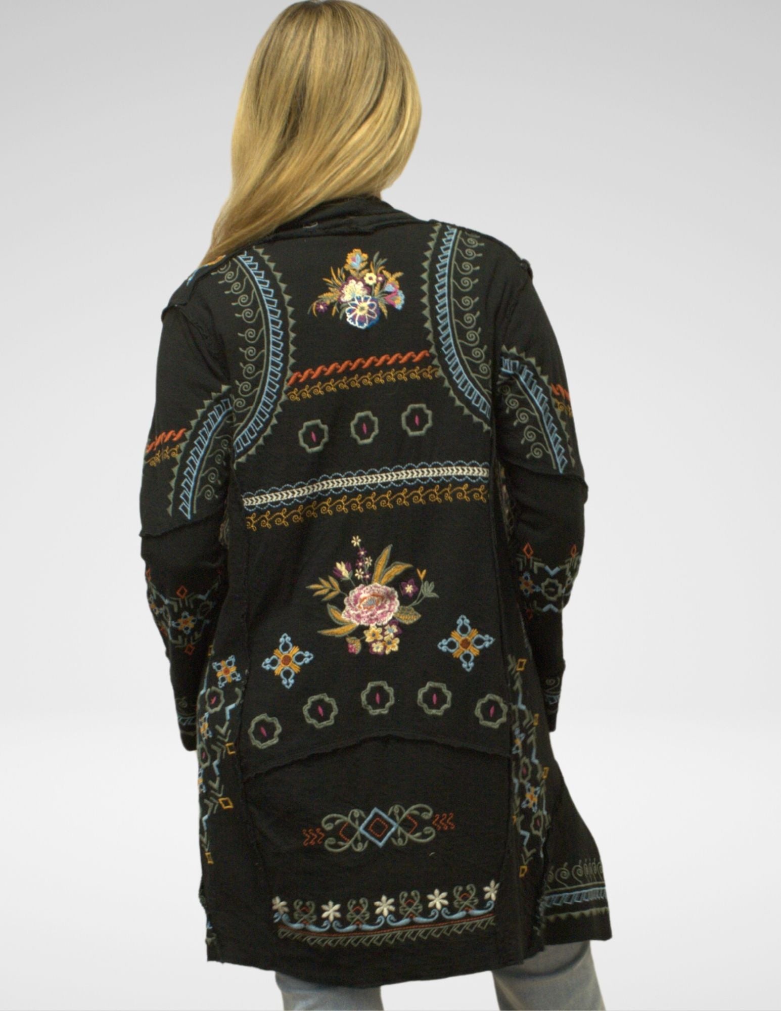 Caite Bonnie jacket, open-front embroidered