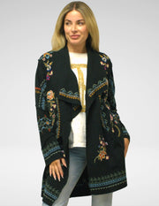 Caite Bonnie jacket, open-front embroidered