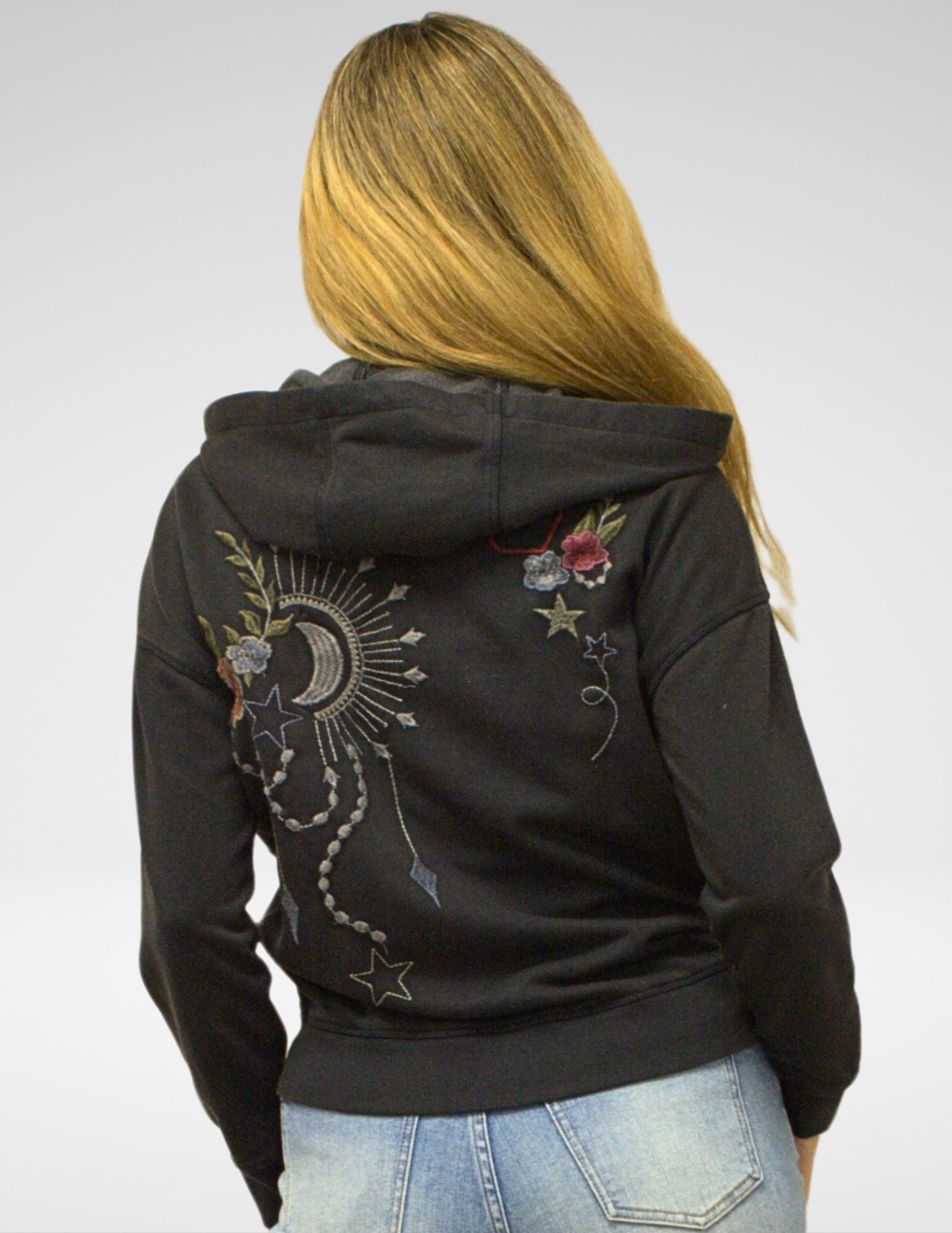 Caite Lulu hoodie, zip embroidered