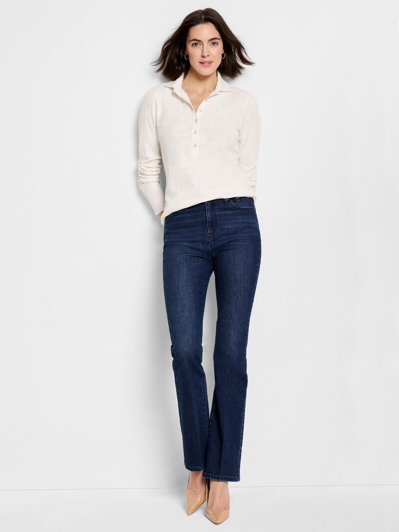 Nic + Zoe shirt 241088, lace knit collared