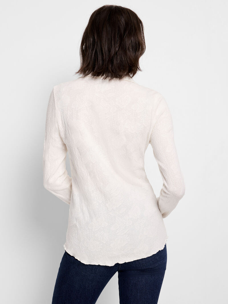 Nic + Zoe shirt, lace knit collared