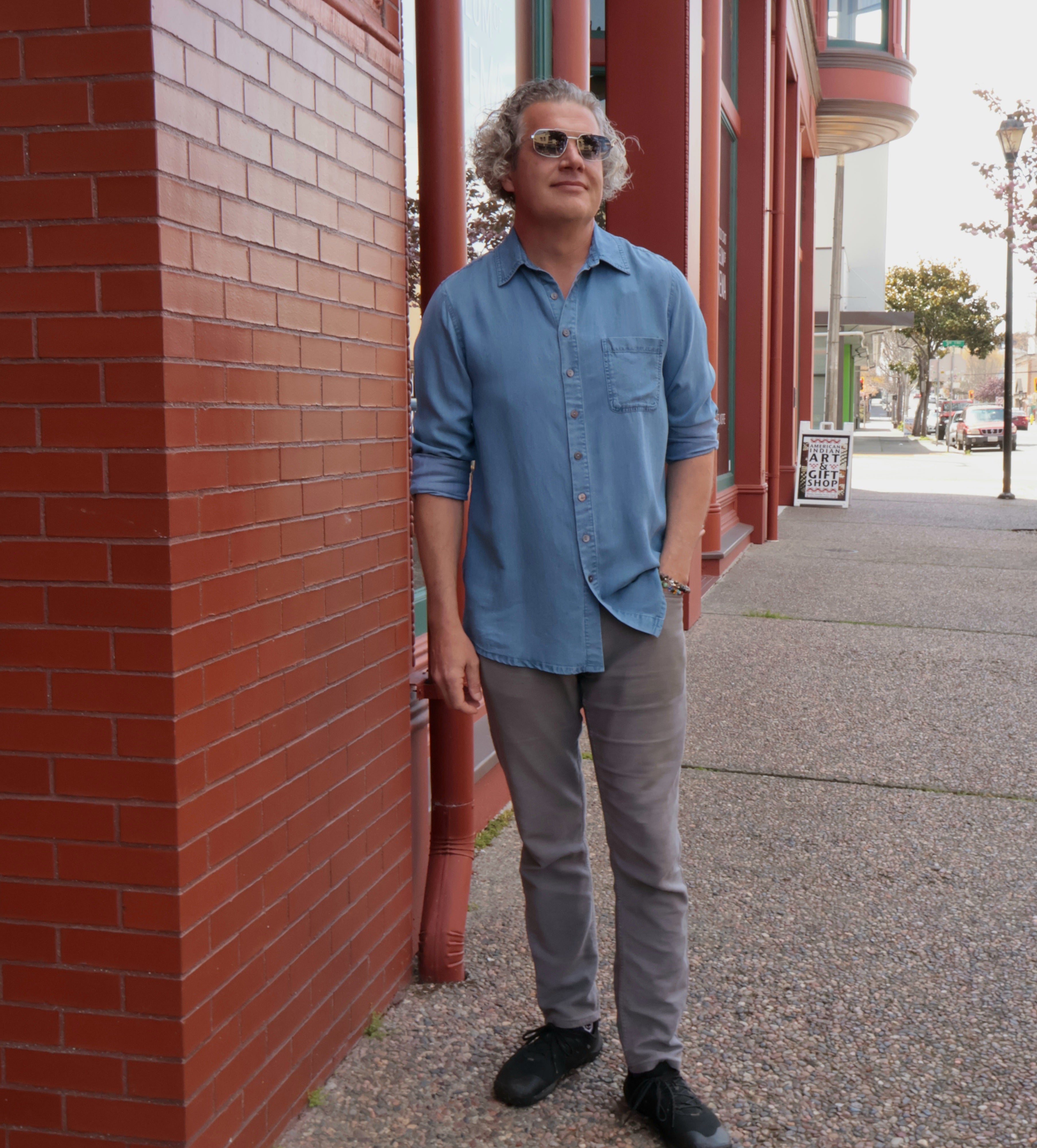 Blue Sky Guy Cory shirt, men's tencel denim