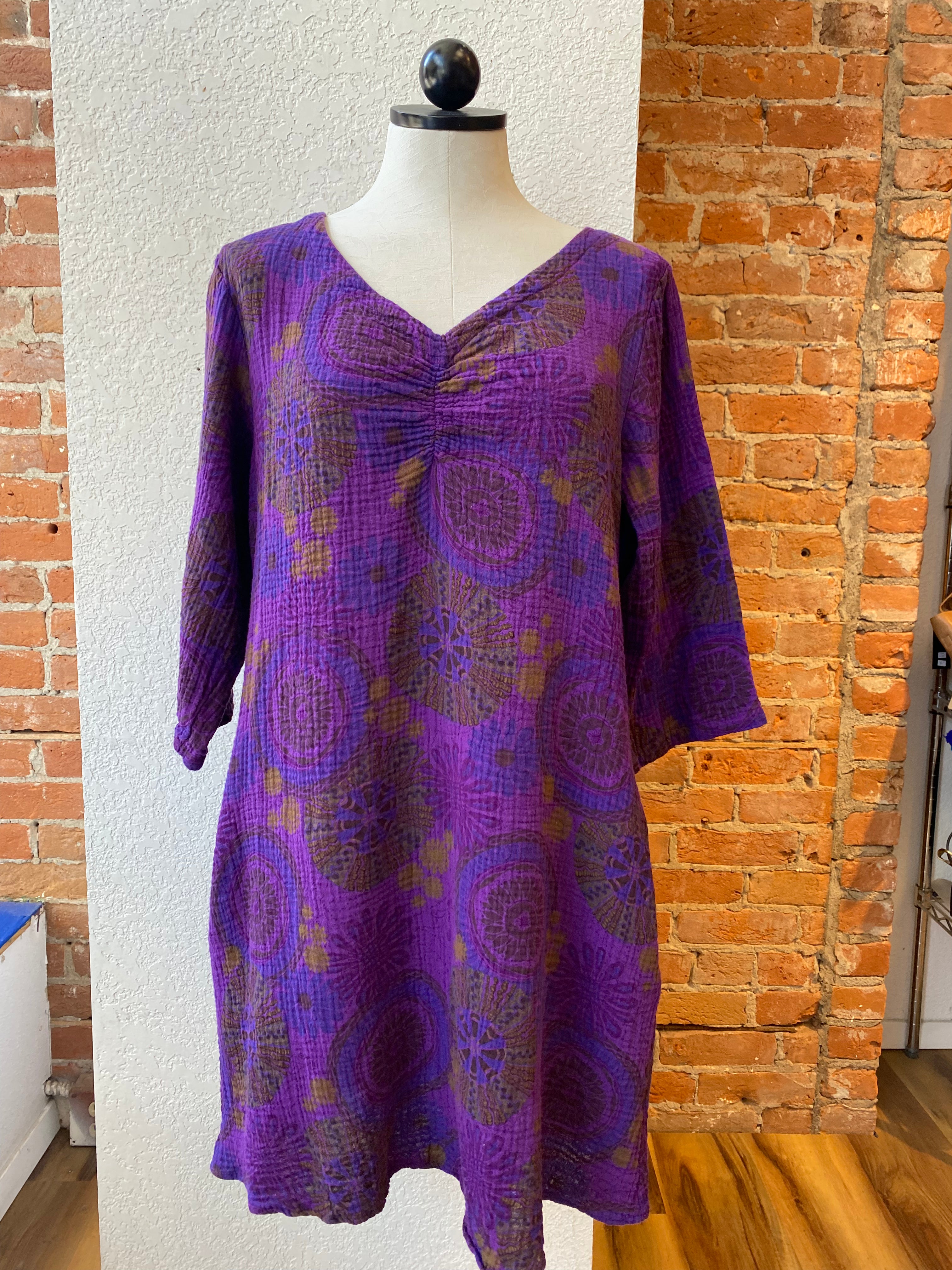 CMC dress 8639, cotton gauze print