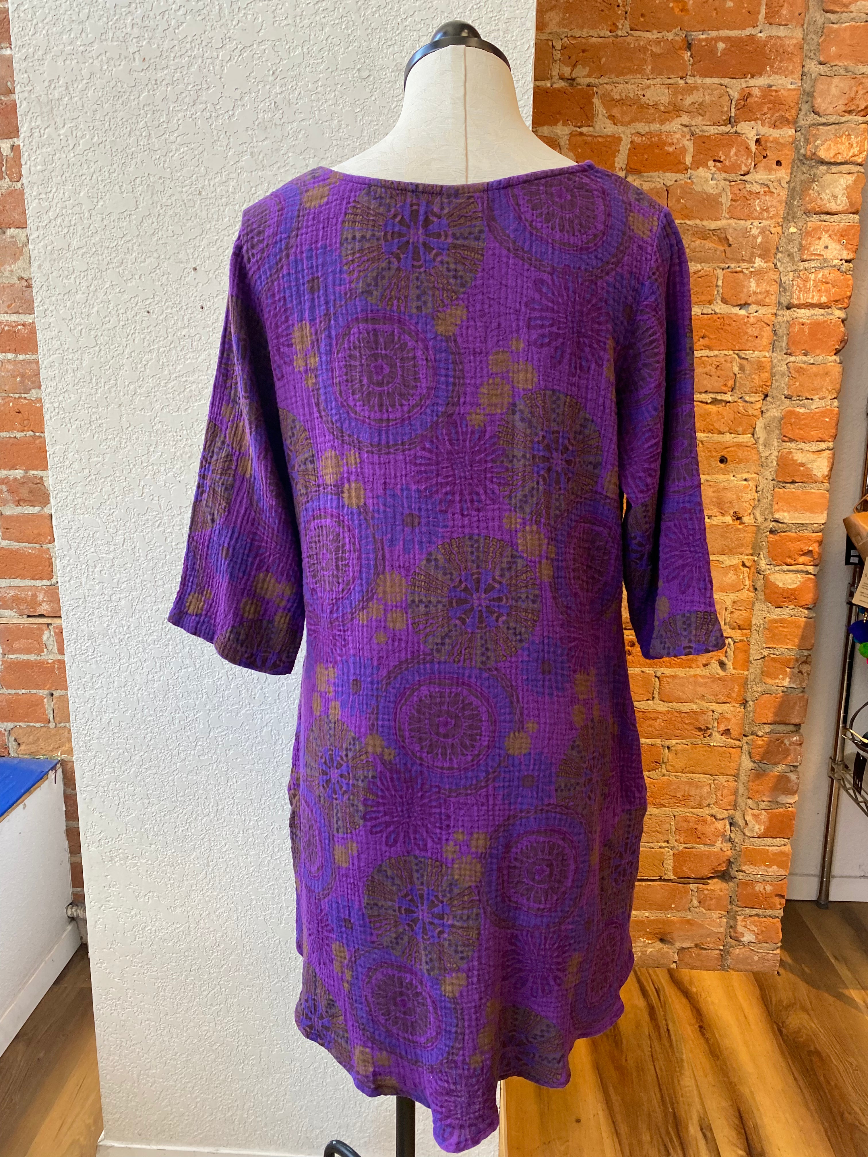 CMC dress 8639, cotton gauze print