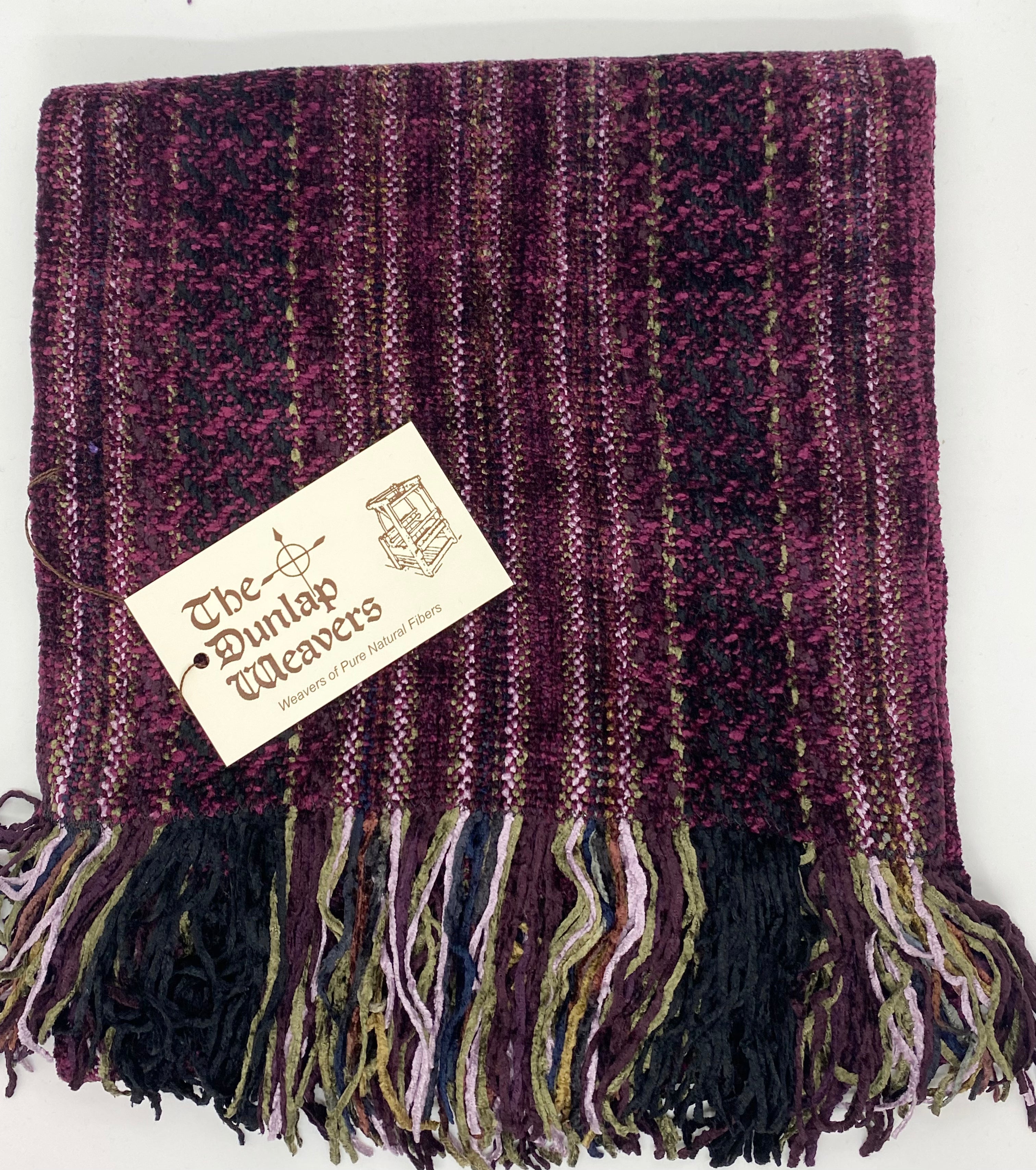 The Dunlap Weavers scarf, 1546A 72" chenille (2 colors)