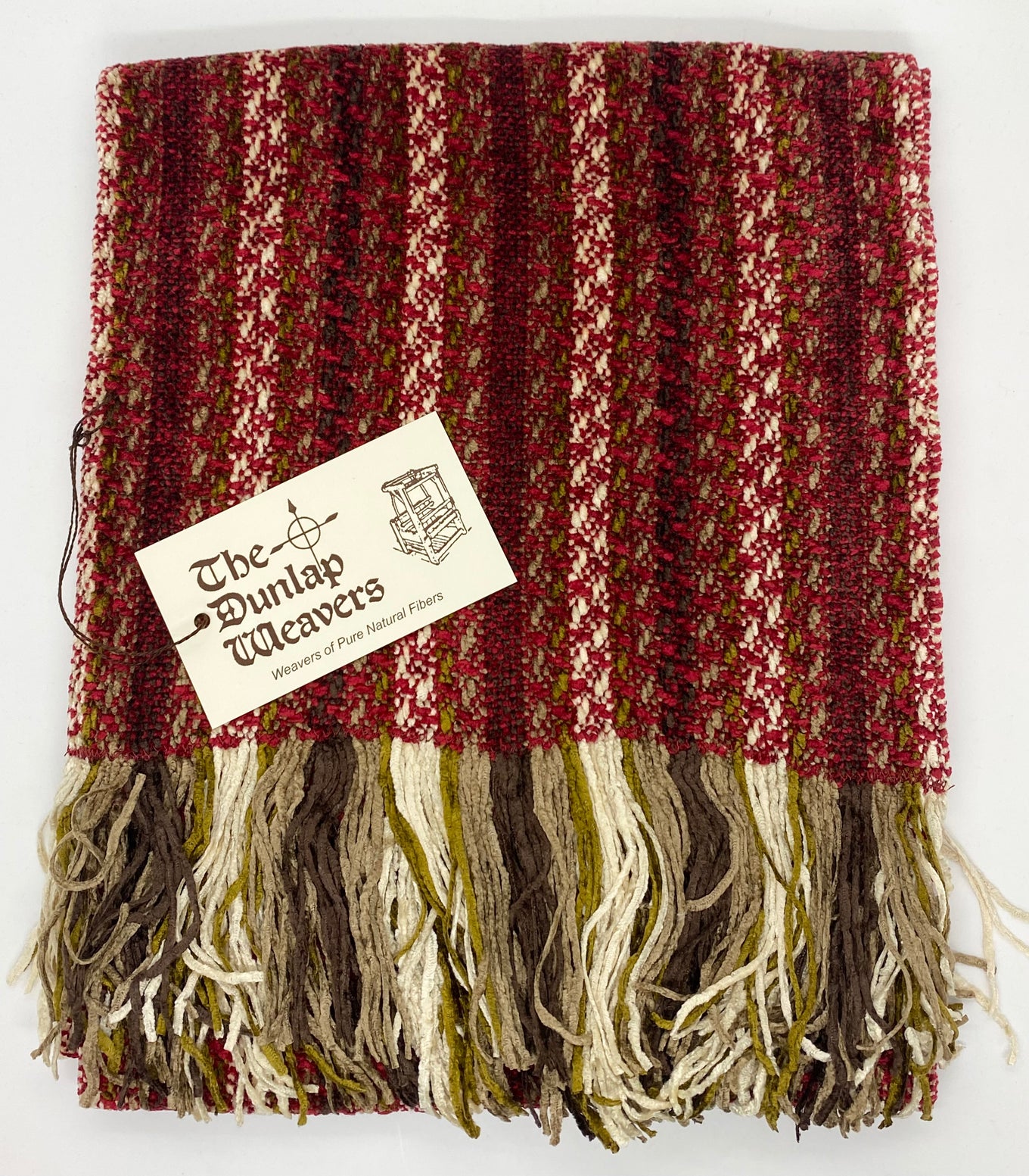 The Dunlap Weavers scarf, 1537 56" X 9" chenille (2 colors)