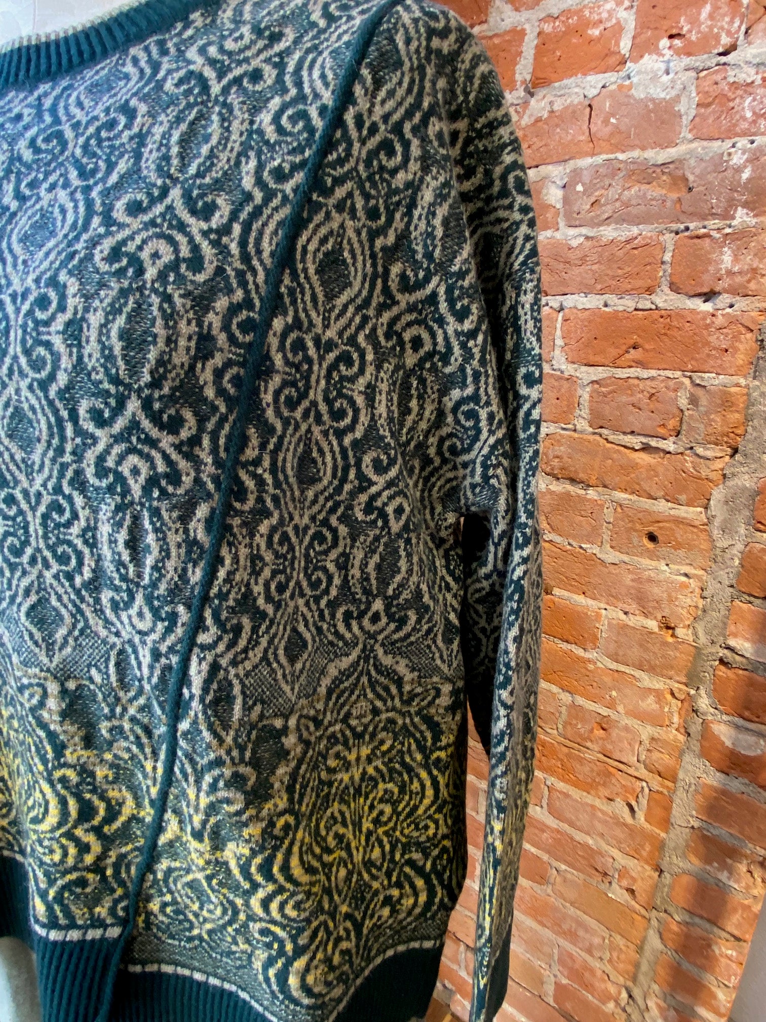 Ivko sweater, Ornament pattern pullover wool/cashmere blend