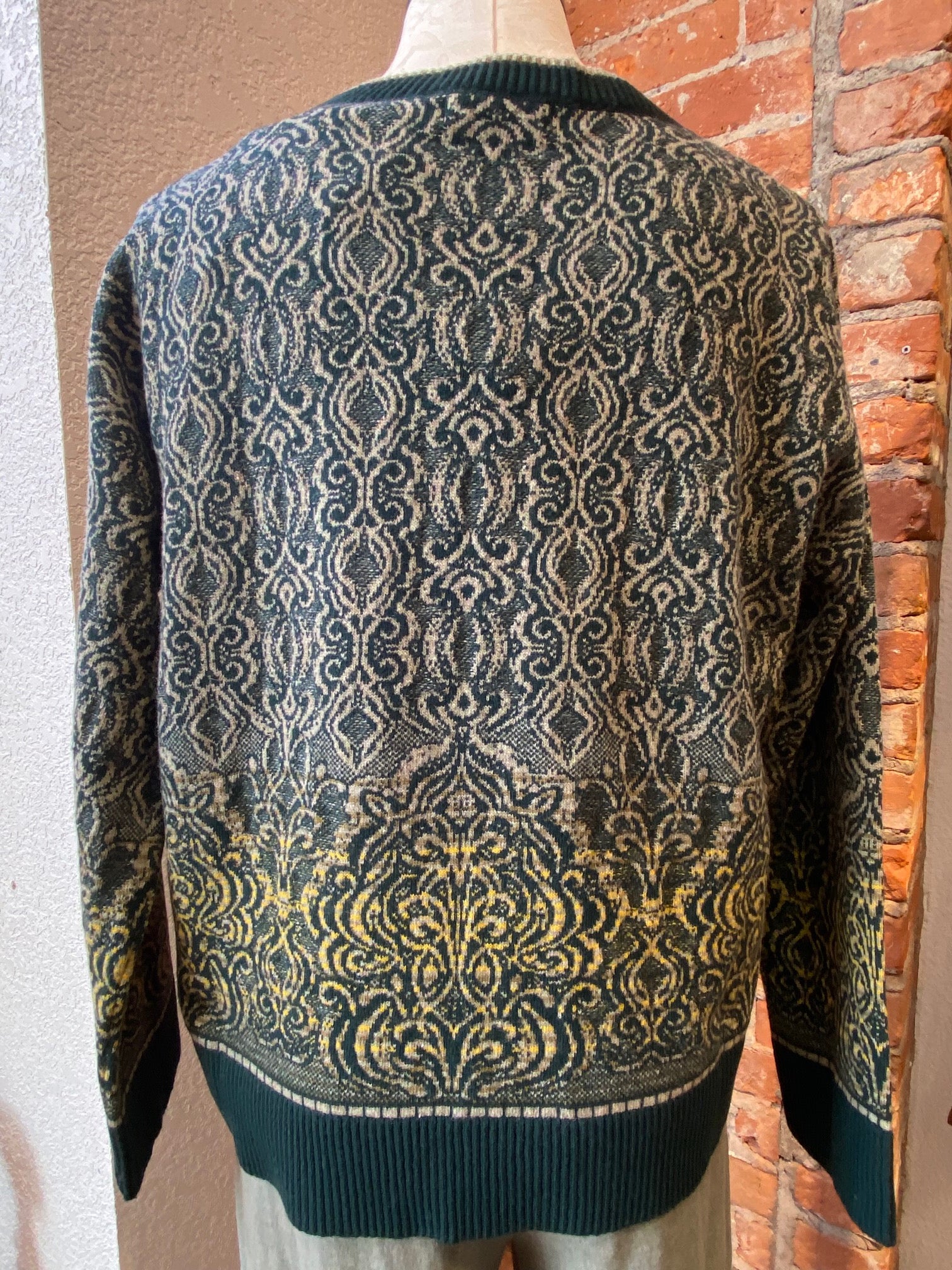 Ivko sweater, Ornament pattern pullover wool/cashmere blend