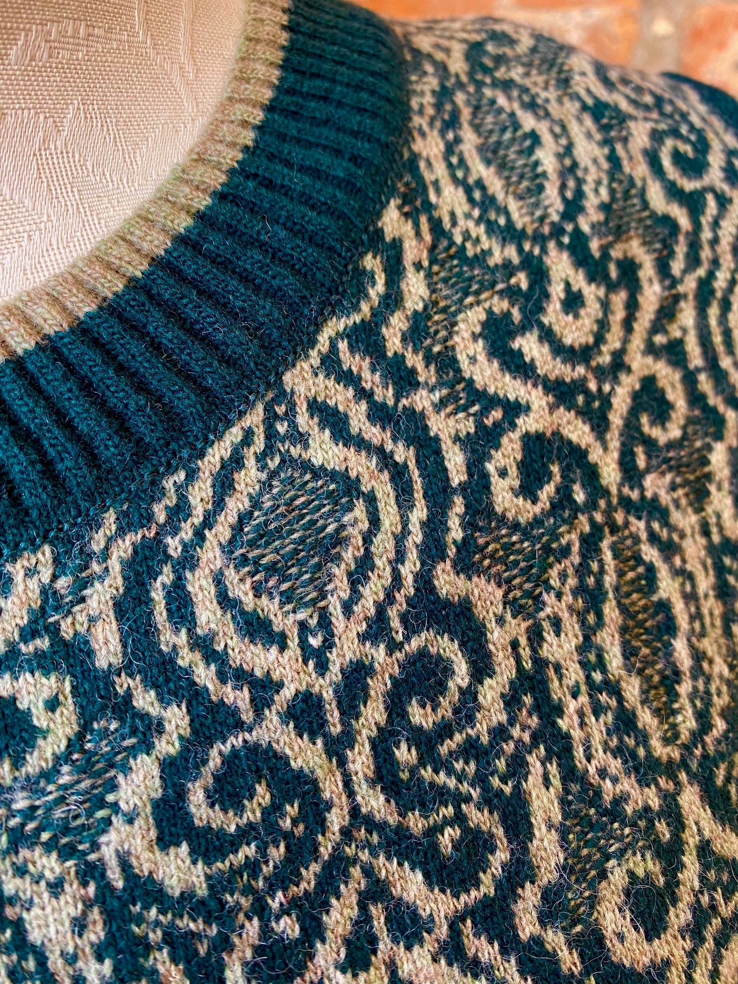 Ivko sweater, Ornament pattern pullover wool/cashmere blend