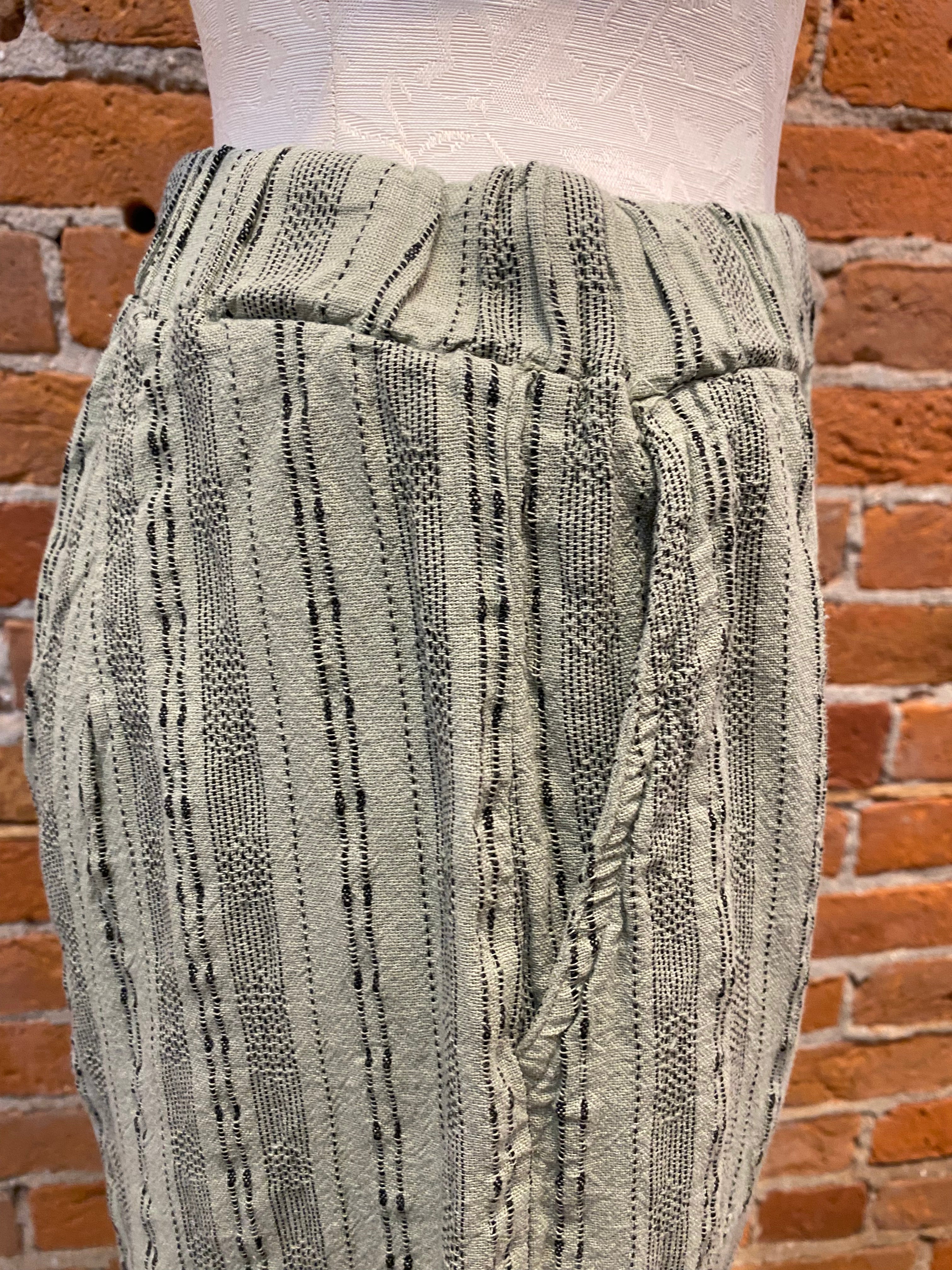 Cut Loose pants, easy crop linen stripe