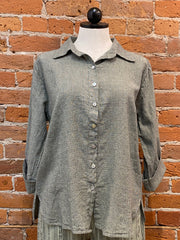 Cut Loose shirt, linen button front
