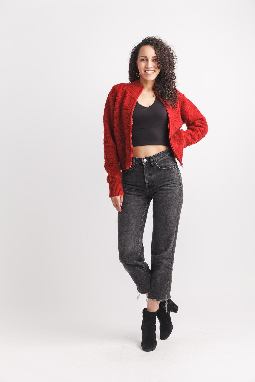 Papillon sweater JT19712, ribbed zip cardigan