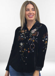 Camisa Kyla Seo Jeni, terciopelo tie-dye