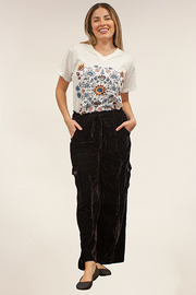 Kyla Seo Milla pant, velvet cargo drawstring