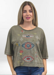 Camisa Kyla Seo Jeni, terciopelo tie-dye