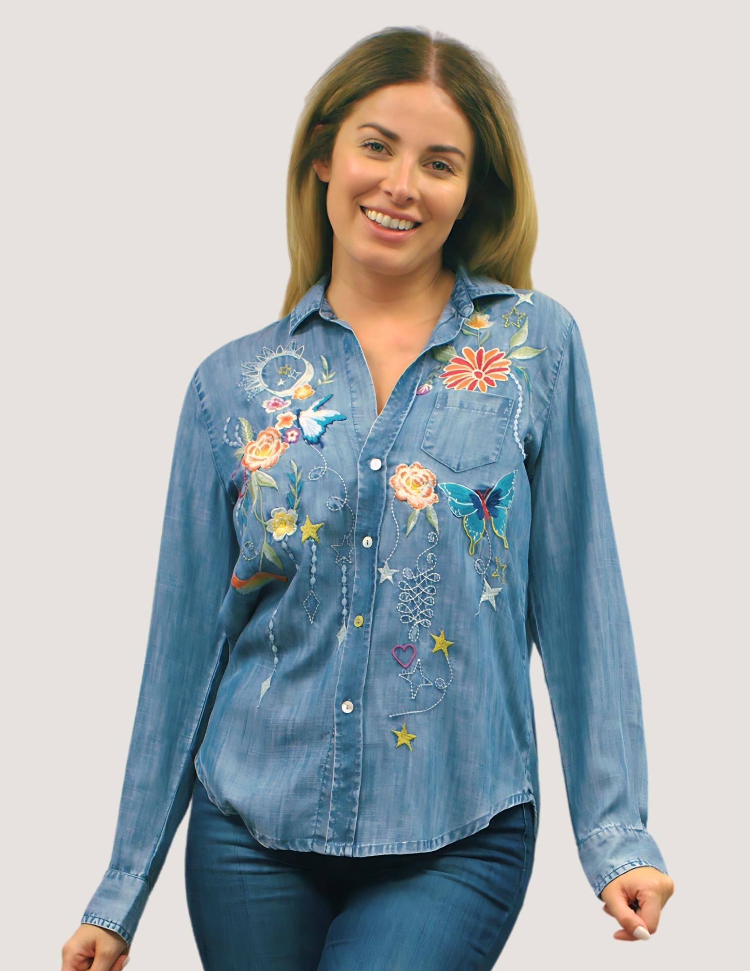 Kyla Seo Sami shirt, embroidered tencel