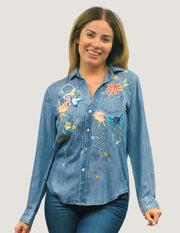 Camisa Kyla Seo Jeni, terciopelo tie-dye