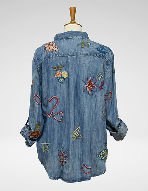 Kyla Seo Lil shirt, embroidered tencel