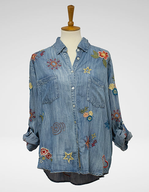 Kyla Seo Lil shirt, embroidered tencel