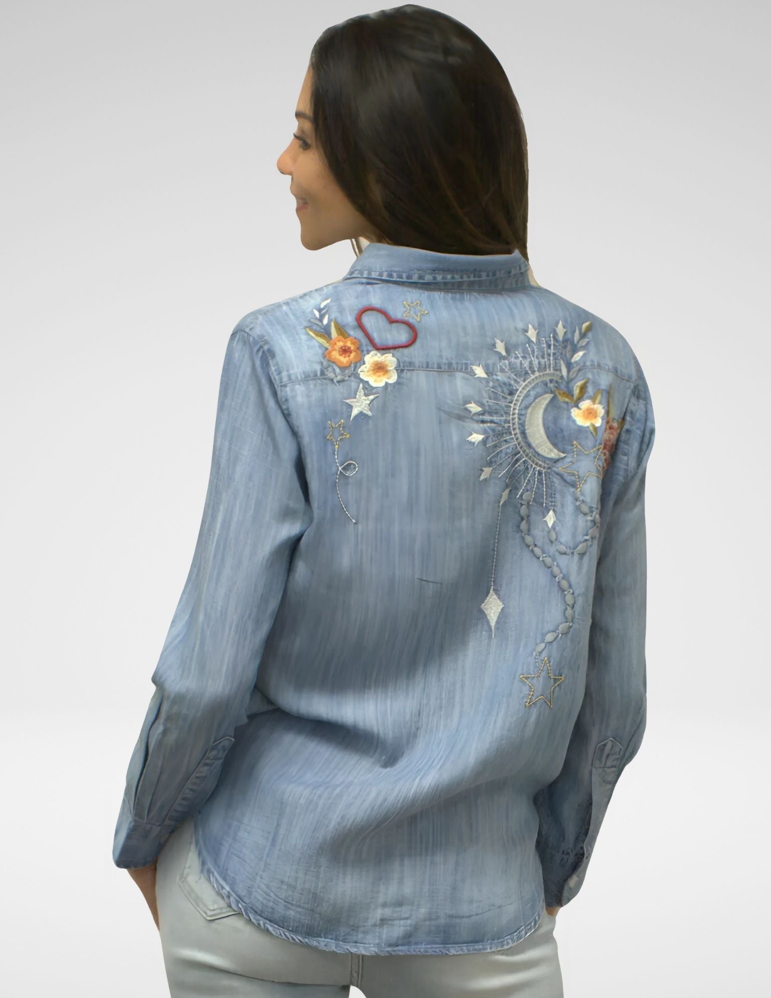 Kyla Seo Athena shirt, embroidered tencel (2 colors)