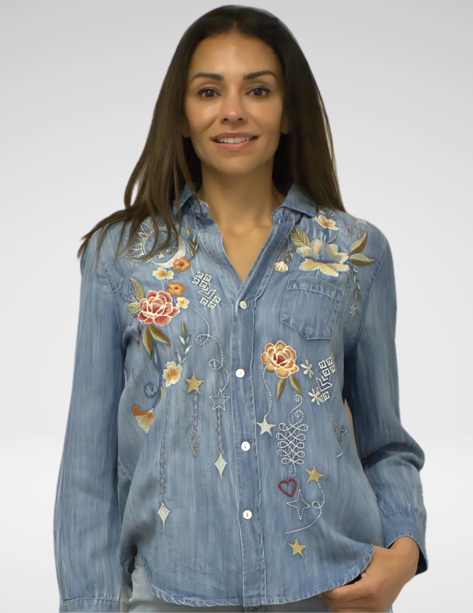 Kyla Seo Athena shirt, embroidered tencel (2 colors)