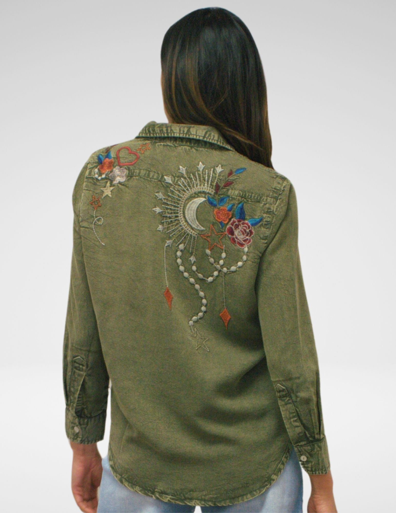 Kyla Seo Athena shirt, embroidered tencel (2 colors)