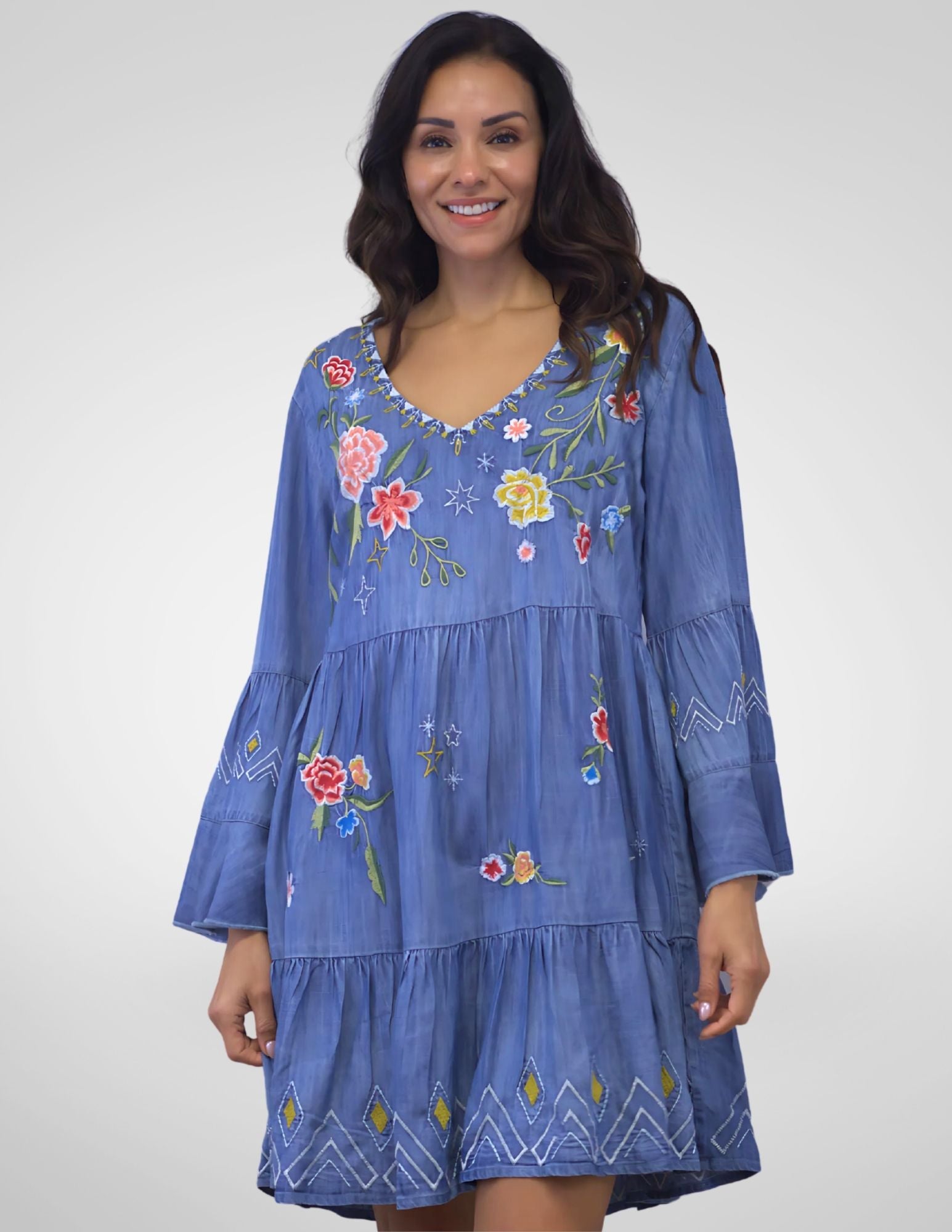 Kyla Seo Bryn dress, embroidered tencel