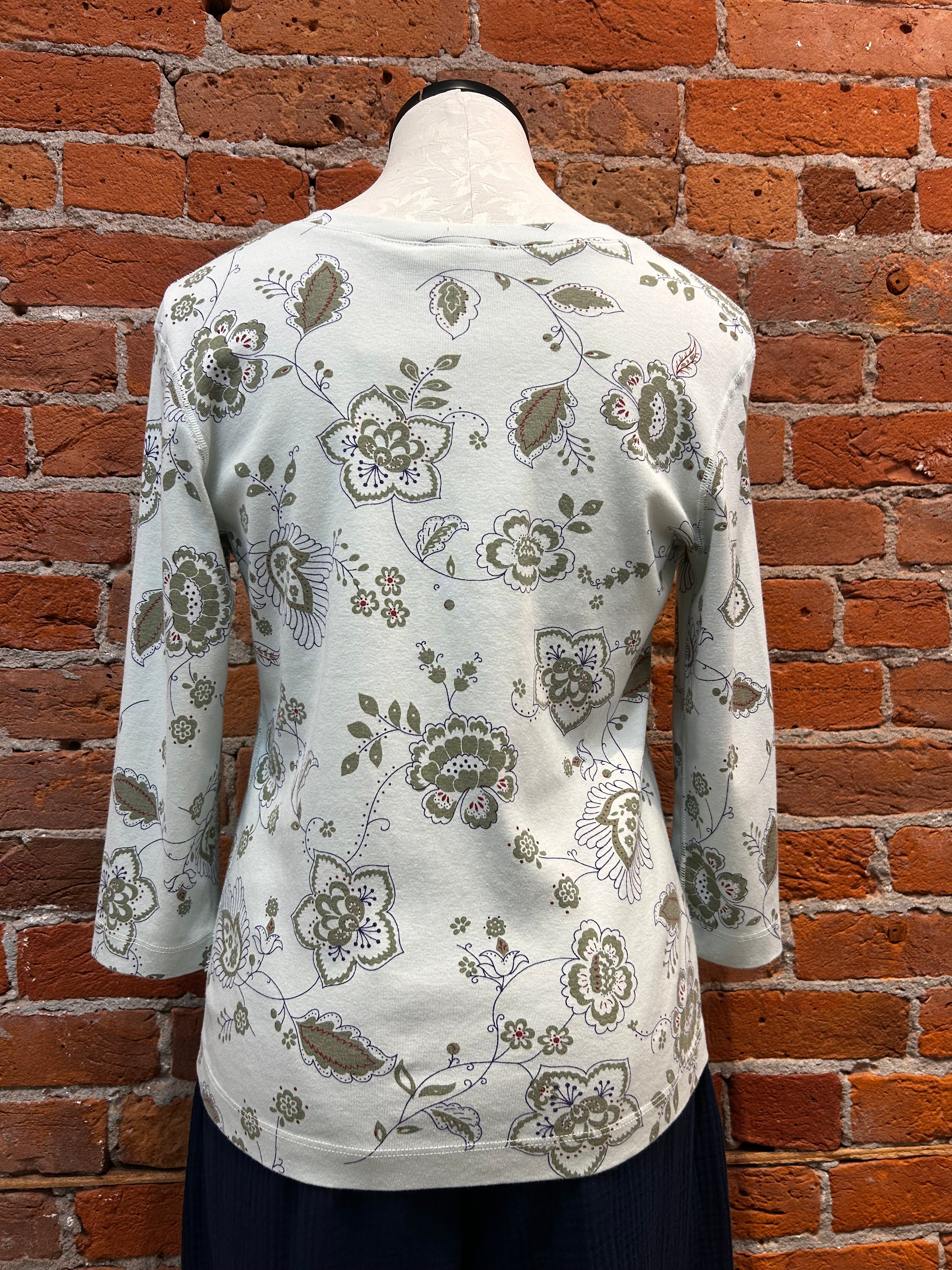 Prairie Cotton t-shirt 268, v-neck 3/4-sleeve (2 colors/prints)