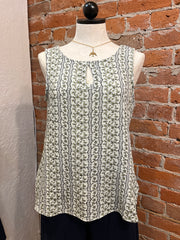 CMC shirt 5559, cotton gauze Key Mint print