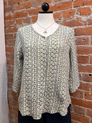 CMC shirt 5620, cotton gauze ivory print
