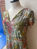 Salaam Annie dress, short sleeve summer foliage print