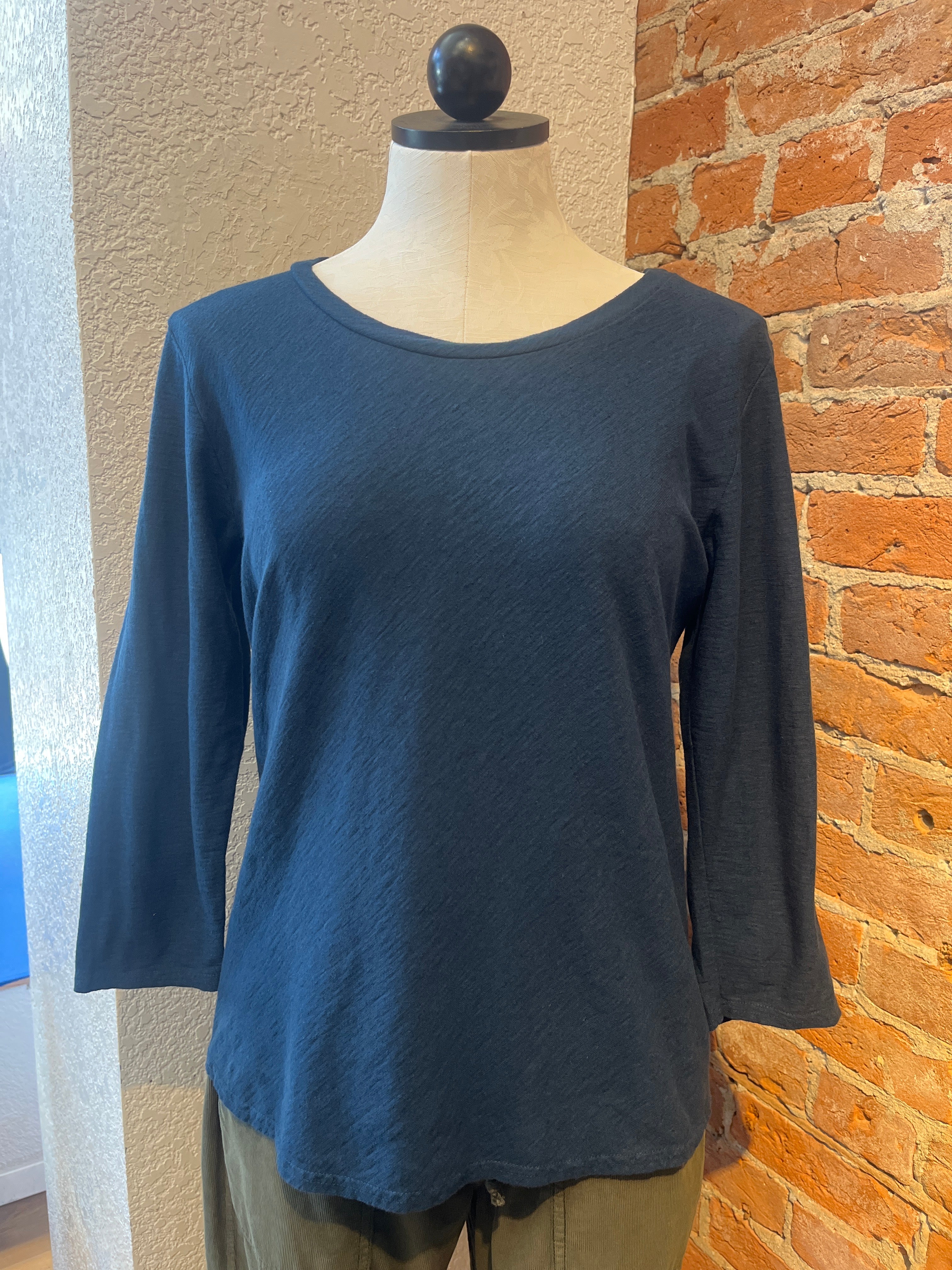 Cut Loose t-shirt, bias cut 3/4 sleeve linen blend
