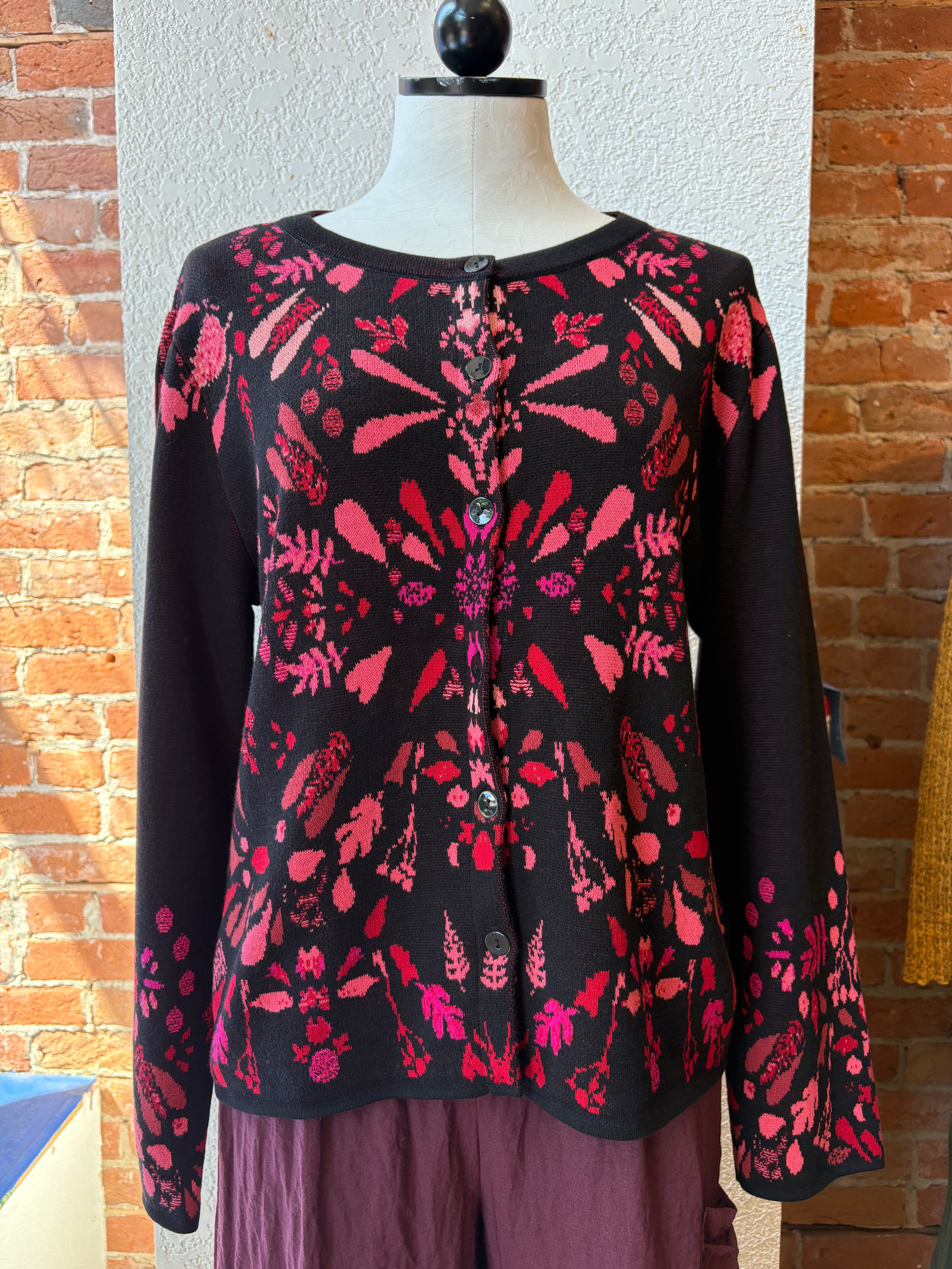 Ivko cardigan, plantopia pattern 100% cotton