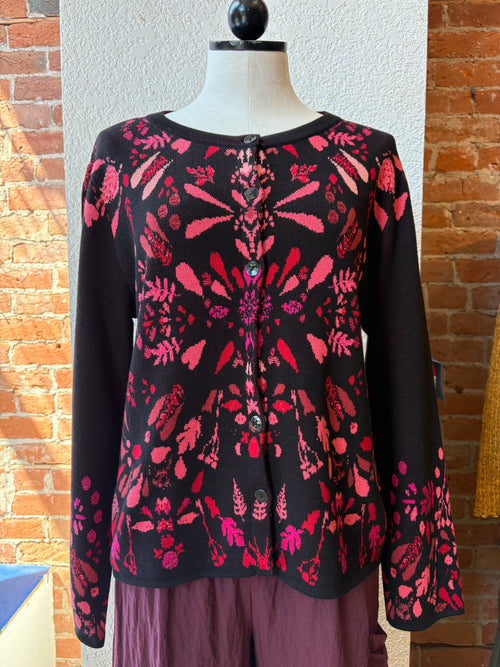 Ivko cardigan, plantopia pattern 100% cotton