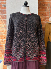 Ivko cardigan, ornament pattern 100% wool